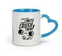 DEBINGY ceramica Tazze da caffè in gres con manico Conosci i tuoi limiti e poi superali （11oz/320ml） Lavabile in lavastoviglie, adatto al microonde, per ufficio e casa Blu