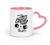 DEBINGY ceramica Tazze da caffè in gres con manico Conosci i tuoi limiti e poi superali （11oz/320ml） Lavabile in lavastoviglie, adatto al microonde, per ufficio e casa Rosa