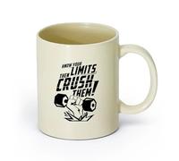 DEBINGY ceramica Tazze da caffè in gres con manico Conosci i tuoi limiti e poi superali （11oz/320ml） Lavabile in lavastoviglie, adatto al microonde, per ufficio e casa Giallo chiaro