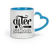 DEBINGY ceramica Tazze da caffè in gres con manico dopo la scuola felice ritorno a scuola （11oz/320ml） Elegante e resistente - Adatto al microonde e alla lavastoviglie Blu