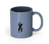 DEBINGY ceramica Tazze da caffè in gres con manico Ninja Samurai Killer Shadow （11oz/320ml） matrimoni, compleanni, regali per donne, festa del papà, mamma, ragazze, ragazzi Blu grigio