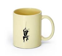 DEBINGY ceramica Tazze da caffè in gres con manico Ninja Samurai Killer Shadow （11oz/320ml） matrimoni, compleanni, regali per donne, festa del papà, mamma, ragazze, ragazzi Beige