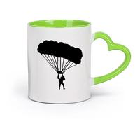 DEBINGY ceramica Tazze da caffè in gres con manico Paracadutismo Sport estremi （11oz/320ml） per la colazione, matrimoni, compleanni, regali per donne, festa del papà, mamma, ragazze, ragazzi Verde