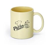 DEBINGY ceramica Tazze da caffè in gres con manico Pizzeria Ristorante Italiano Idea Parola （11oz/320ml） Cappuccino, latte macchiato, tè, espresso Beige