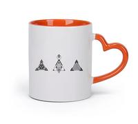 DEBINGY ceramica Tazze da caffè in gres Simbolo alchemico della linea di geometria sacra （11oz/320ml） Porcellana fine (ceramica) Arancione