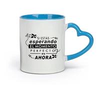 DEBINGY ceramica Tazze da caffè, tazze da tè e caffè Alfabeto spagnolo di bellezza （11oz/320ml） Lavabile in lavastoviglie, adatto al microonde, per ufficio e casa Blu