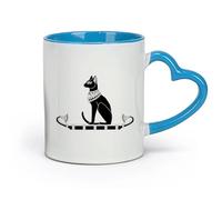 DEBINGY ceramica Tazze da caffè, tazze da tè e caffè Bastet, l'antico dio gatto egizio （11oz/320ml） Caffè, tè, latte macchiato, latte, cacao, succhi di frutta e altre bevande calde Blu