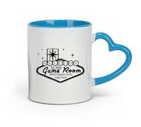 DEBINGY ceramica Tazze da caffè, tazze da tè e caffè Cartello Benvenuti nella sala giochi （11oz/320ml） Lavabile in lavastoviglie e adatto al microonde Blu