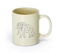 DEBINGY ceramica Tazze da caffè, tazze da tè e caffè Geometria animale dell'elefante （11oz/320ml） Regalo divertente per amanti del caffè, migliori amici, colleghi e amici Giallo chiaro