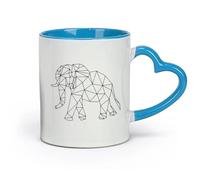 DEBINGY ceramica Tazze da caffè, tazze da tè e caffè Geometria animale dell'elefante （11oz/320ml） Regalo divertente per amanti del caffè, migliori amici, colleghi e amici Blu