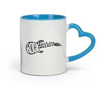 DEBINGY ceramica Tazze da caffè, tazze da tè e caffè Guitar Rock Forever Cartoon Skull Music Bar （11oz/320ml） Cappuccino, latte macchiato, tè, espresso Blu