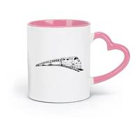 DEBINGY ceramica Tazze da caffè, tazze da tè e caffè Locomotiva a vapore del treno （11oz/320ml） Ufficio, casa, bar, lavabile in lavastoviglie e adatto al microonde Rosa