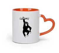 DEBINGY ceramica Tazze da caffè, tazze da tè e caffè Monkey Tree Jungle Animal Accommodation （11oz/320ml） Ottimo per casa, ufficio, bar, idee regalo Arancione