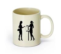 DEBINGY ceramica Tazze da caffè, tazze da tè e caffè Ragazza lavoratrice Affari Lavoro Azienda Moda （11oz/320ml） per tè, cioccolata calda Giallo chiaro