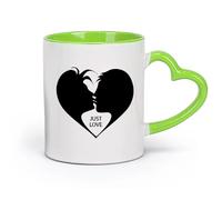 DEBINGY ceramica Tazze da caffè, tazze da tè e caffè Semplicemente amore romantico coppia d'amore （11oz/320ml） Perfetto per cucine, ristoranti e bar, ottima idea regalo Verde