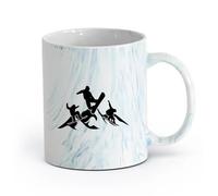 DEBINGY ceramica Tazze da caffè, tazze da tè e caffè Snowboard Sport invernali Montagne Estremo （11oz/320ml） Perfetto per cucine, ristoranti e bar, ottima idea regalo Blu marmo