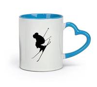 DEBINGY ceramica Tazze da caffè, tazze da tè e caffè Sport invernali Sci Montagna Sci estremo （11oz/320ml） Tazza da caffè in ceramica per cappuccino, tè, latte, Blu