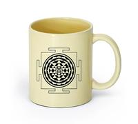 DEBINGY ceramica Tazze da caffè, tazze da tè e caffè Sri Yantra Mandala Yoga Geometrico （11oz/320ml） Ufficio, casa, bar, lavabile in lavastoviglie e adatto al microonde Beige