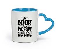 DEBINGY ceramica Tazze da caffè, tazze da tè e caffè un libro è un libro dei sogni citazioni （11oz/320ml） Ottimo per casa, ufficio, bar, idee regalo Blu