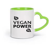 DEBINGY ceramica Tazze da caffè, tazze da tè e caffè Vegetarianismo parola di potere vita sana （11oz/320ml） Ottimo per casa, ufficio, bar, idee regalo Verde