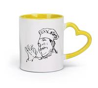 DEBINGY ceramica Tazze da tè, caffè e cioccolata calda Chef Silhouette Divertente Cucina Cuoco Ristorante （11oz/320ml） per tè, caffè, latte, cappuccino Giallo