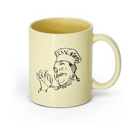 DEBINGY ceramica Tazze da tè, caffè e cioccolata calda Chef Silhouette Divertente Cucina Cuoco Ristorante （11oz/320ml） per tè, caffè, latte, cappuccino Beige