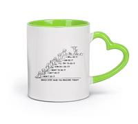 DEBINGY ceramica Tazze da tè, caffè e cioccolata calda Citazioni motivazionali: dove sei arrivato oggi? （11oz/320ml） per tè, cioccolata calda Verde