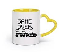 DEBINGY ceramica Tazze da tè, caffè e cioccolata calda Game Over Controller per bambini Game Boy Play （11oz/320ml） per caffè, avena, tè, facile da pulire Giallo