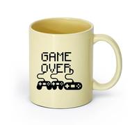 DEBINGY ceramica Tazze da tè, caffè e cioccolata calda Game Over Controller per bambini Game Boy Play （11oz/320ml） per caffè, avena, tè, facile da pulire Beige