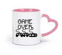 DEBINGY ceramica Tazze da tè, caffè e cioccolata calda Game Over Controller per bambini Game Boy Play （11oz/320ml） per caffè, avena, tè, facile da pulire Rosa