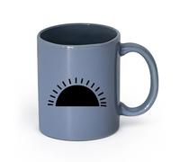 DEBINGY ceramica Tazze da tè, caffè e cioccolata calda Geometric Sun Boho Half Sun Peel And Go （11oz/320ml） Cappuccino, latte macchiato, tè, espresso Blu grigio