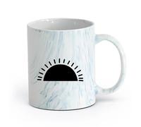 DEBINGY ceramica Tazze da tè, caffè e cioccolata calda Geometric Sun Boho Half Sun Peel And Go （11oz/320ml） Cappuccino, latte macchiato, tè, espresso Blu marmo