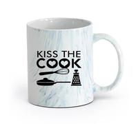 DEBINGY ceramica Tazze da tè, caffè e cioccolata calda Kiss The Cook Kitchen Restaurant Pan Cooking Tools （11oz/320ml） Regalo per uomo o donna Blu marmo