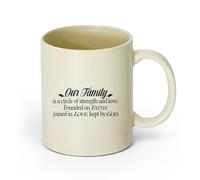 DEBINGY ceramica Tazze da tè, caffè e cioccolata calda La nostra famiglia è un cerchio di forza e amore （11oz/320ml） Lavabile in lavastoviglie Giallo chiaro