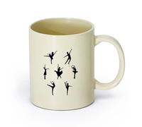 DEBINGY ceramica Tazze da tè, caffè e cioccolata calda Set di sette ballerine di danza classica （11oz/320ml） Ottimo per casa, ufficio, bar, idee regalo Giallo chiaro