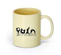 DEBINGY ceramica Tazze da tè e caffè Centro fitness, palestra, ginnastica, esercizi, yoga, garage per ragazze （11oz/320ml） per espresso Beige