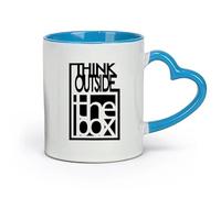 DEBINGY ceramica Tazze da tè e caffè Citazione motivazionale Pensa fuori dagli schemi per la sala riunioni del team （11oz/320ml） per uomo e donna Blu