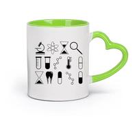 DEBINGY ceramica Tazze da tè e caffè eleganti Laboratorio di chimica della scuola universitaria scientifica （11oz/320ml） per tè, caffè, infuso caldo Verde