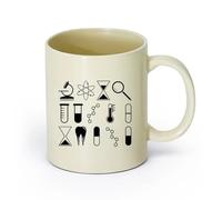 DEBINGY ceramica Tazze da tè e caffè eleganti Laboratorio di chimica della scuola universitaria scientifica （11oz/320ml） per tè, caffè, infuso caldo Giallo chiaro