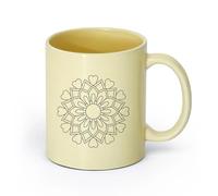 DEBINGY ceramica Tazze da tè e caffè eleganti motivi geometrici d'amore per adulti e design mandala vibrante （11oz/320ml） per ufficio, casa Beige