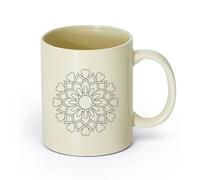 DEBINGY ceramica Tazze da tè e caffè eleganti motivi geometrici d'amore per adulti e design mandala vibrante （11oz/320ml） per ufficio, casa Giallo chiaro
