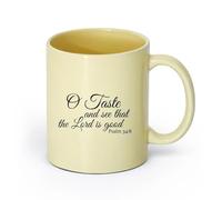 DEBINGY ceramica Tazze da tè e caffè eleganti Salmo 34:8 “Cristiani, gustate e vedete quanto è buono il Signore （11oz/320ml） per casa e ufficio Beige