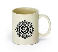 DEBINGY ceramica Tazze da tè e caffè eleganti un'icona in stile glifo del simbolo dell'opera d'arte mandala （11oz/320ml） Regalo per uomo o donna Giallo chiaro