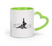 DEBINGY ceramica Tazze da tè e caffè eleganti Vino Vite Bottiglia Cucina Ristorante Bar Ristorante （11oz/320ml） Ottimo regalo per gli innamorati Verde