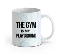 DEBINGY ceramica Tazze da tè e caffè Gymnasticsnasium - Citazioni motivazionali: il mio centro fitness è il luogo ideale per allenarsi. （11oz/320ml） per casa e ufficio Blu marmo