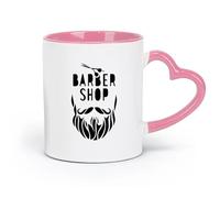 DEBINGY ceramica Tazze da tè e caffè Parrucchiere Salone di bellezza Barbiere Barba Forbici Moda Acconciatura Baffi （11oz/320ml） Ristorante, ufficio Rosa