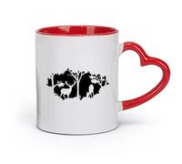 DEBINGY ceramica Tazze da tè e caffè Tema della foresta Cervo selvatico Animale Foresta Caccia Modello nascosto Cervo （11oz/320ml） per uomo e donna Rosso