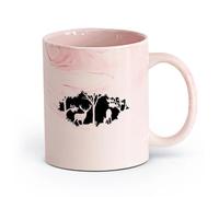 DEBINGY ceramica Tazze da tè e caffè Tema della foresta Cervo selvatico Animale Foresta Caccia Modello nascosto Cervo （11oz/320ml） per uomo e donna Rosa marmo