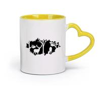 DEBINGY ceramica Tazze da tè e caffè Tema della foresta Cervo selvatico Animale Foresta Caccia Modello nascosto Cervo （11oz/320ml） per uomo e donna Giallo