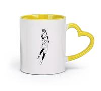 DEBINGY ceramica Tazze da tè e caffè Tiro in sospensione del giocatore di basket, palestra di allenamento di basket （11oz/320ml） per casa e ufficio Giallo